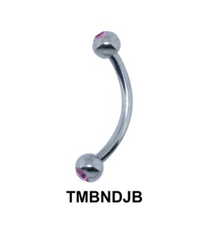 Basic Titanium Banana Double Jewelled Balls TMBNDJB